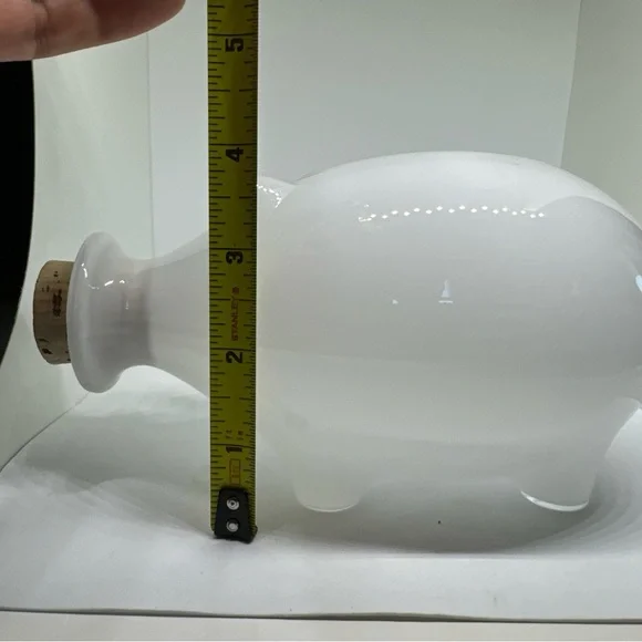 Vintage Iittala Napsu Pig Decanter Valto Kokko Finnish White Glass Design Cork